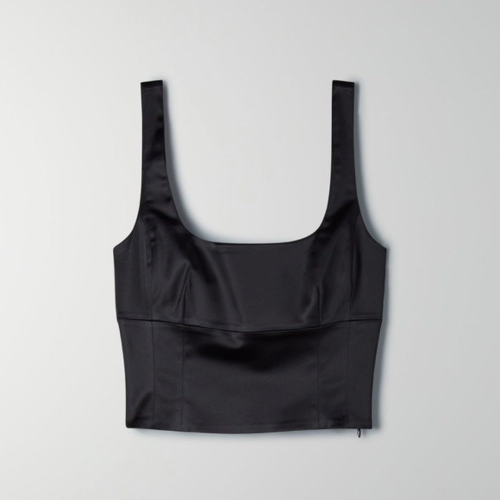 Wilfred Aritzia Shine Bustier Black Small PETITE